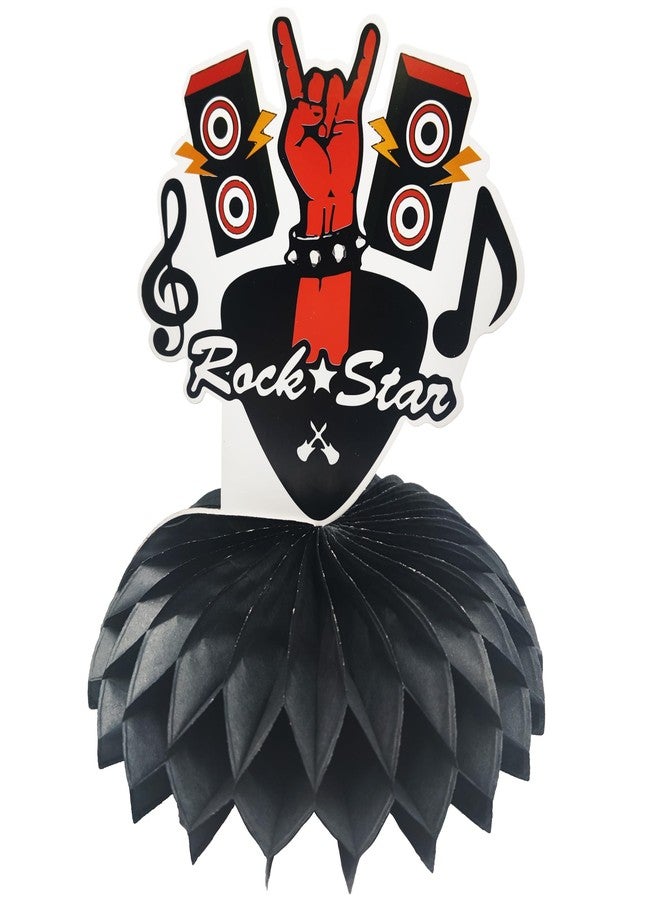 ATSMOICY 12PCS Rock and Roll Honeycomb Centerpieces Music Party Decorations Silhouette Retro Table Musical Silhouette Party Favors Guitar Rap Birthday Baby Shower Party Supplies - Image 4